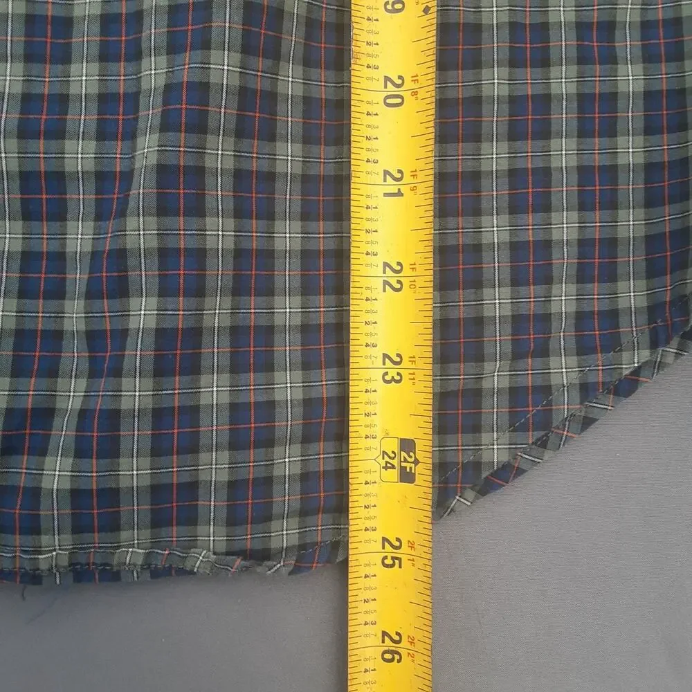 RALPH LAUREN Boys Cotton Green Blue Plaid Button Down Shirt Youth M (10/12)